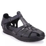 Dagoster DZA07-997A88 Siyah Ortopedik Deri Kadın Sandalet