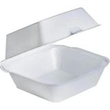 Dagyuce 15x15x8 cm 100 Adet Tek Kullanımlık Köpük Hamburger Kapaklı Kase Kutu