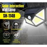 Daha Yok mu 114 Ledli Solar Güneş Enerjili Bahçe Aydınlatması Hareket Sensörlü Lamba 3 Modlu Cob LED - Siyah - Beyaz