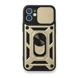 Daha Yok Mu iPhone 12 Pars Lens Yüzüklü Gold Silikon Kılıf