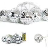 Daha Yok mu Mini Disco Topu Şeklinde Dekoratif Pilli LED Zinciri 10 Lu - 155 cm - Renkli
