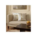 DAHABELLA LUXE HOME 2Lİ Lüks Gold Baskılı ve Şeritli Tavşan Tüyü Kadife Kırlent Kılıfı Dekoratif Salon Yastığı 43x43 cm