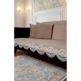 DAHABELLA LUXE HOME Lüks Fransız Güpürlü Süngerli Kaymaz Taban Yazlık Kadife Koltuk Örtüsü 170x210 cm Çekyat Şalı
