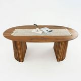 Dahda Concept Çubuk Ayak Verona Model Oval Masa - Ceviz - 180 x 90 x 75 cm