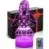 DAHEYMA 3D Gece Lambası, 3D Lamba Illusion LED, Doğum Günü Hediyeleri Yatak Odası Dekorasyon için Merch 16 Renkler Akıllı Dokunmatik Uzaktan Kumanda Dim Mood Işıkları