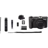 Dahili Geniş Açılı Zoom Lens, 22 Mp 1,4 Inç Sensör ve 4K Video Içeren Canon Powershot V1 Gelişmiş Vlog Kamera Seti - Siyah