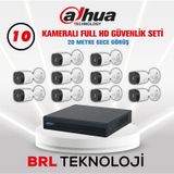 Dahua 10 Kameralı 20 Metre Gece Görüşlü Full Hd Güvenlik Kamera Seti