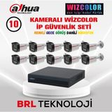 Dahua 10 Kameralı 4 Mp Wizcolor Dahili Mikrofonlu Ip Güvenlik Kamera Seti - Beyaz