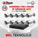 Dahua 10 Kameralı Full Color Ip Güvenlik Kamera Seti - Beyaz