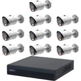 Dahua 10 Kameralı Full Color Ip Güvenlik Kamera Seti - Siyah - Beyaz