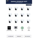 Dahua 12 Kameralı 4mp Güvenlik Kamera Seti 4mp Ip Poe Starlight Dome Iç Mekan 4tb ~18 Gün Kayıt