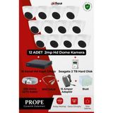 Dahua 12 Kameralı Dome Full HD Güvenlik Sistemi Gece Görüşlü Profesyonel Kamera Seti + DVR Kayıt Cihazı PG-DH12C00001HD-D12ST - Beyaz