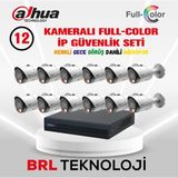 Dahua 12 Kameralı Full Color Ip Güvenlik Kamera Seti - Beyaz