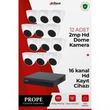 Dahua 12 Kameralı Full HD Güvenlik Sistemi 2MP Gece Görüşlü HD Kamera Seti + DVR Kayıt Cihazı PG-DH12C00001HD-12ST - Beyaz