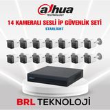 Dahua 14 Kameralı 2 Mp Sesli Ip Güvenlik Kamera Seti IPC-HFW1230TC1-SA - Beyaz