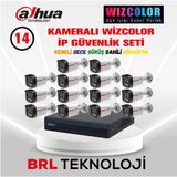 Dahua 14 Kameralı 4 MP WizColor Dahili Mikrofonlu İp Güvenlik Kamera Seti