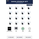 Dahua 16 Kameralı 2mp Güvenlik Kamera Seti Ip Poe Tak Çalıştır Dome Iç Mekan 4tb ~23 Gün Kayıt