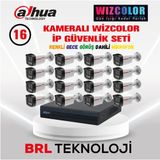 Dahua 16 Kameralı 4 MP WizColor Dahili Mikrofonlu İp Güvenlik Kamera Seti