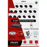 Dahua 16 Kameralı Dome Full HD Güvenlik Sistemi Gece Görüşlü Profesyonel Kamera Seti + DVR Kayıt Cihazı PG-DH16C00001HD-D16ST - Beyaz