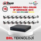 Dahua 16 Kameralı Full Color Ip Güvenlik Kamera Seti - Siyah - Beyaz