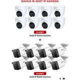 Dahua 16 Kameralı IP Güvenlik Sistemi – Full HD Profesyonel Kamera Paketi IPC-HFW1230TC-SA - Beyaz