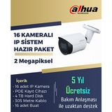 Dahua 2 Megapiksel Starlight Ip Kamera Seti - 16 Ip Kameralı Hazır Paket