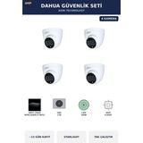 Dahua 4 Kameralı 4mp Güvenlik Kamera Seti 4mp Ip Poe Starlight Dome Iç Mekan 1tb ~13 Gün Kayıt