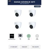 Dahua 4 Kameralı 4mp Güvenlik Kamera Seti 4mp Ip Poe Starlight Dome Iç Mekan 2tb ~27 Gün Kayıt