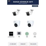 Dahua 4 Kameralı 4mp Güvenlik Kamera Seti 4mp Ip Poe Starlight Dome+Bullet 2tb ~27 Gün Kayıt