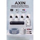 Dahua 4 Kameralı Dome Full Color Güvenlik Kamera Seti - 2.8mm Geniş Açı, 500 GB Hdd, 4 Kanal Xvr, Akıllı Çift Işık - Gece Renkli - 1BW-Beyaz