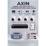 DAHUA 4 Kameralı Dome Full Color Sesli Güvenlik Kamera Seti - Mikrofonlu, 2.8mm Geniş Açı, 500 GB HDD, Akıllı Çift Işık - Gece Renkli