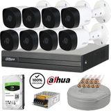 Dahua 5 Mp 8 Kameralı Sesli 80 Metre Gece Görüşlü Full Hd Kamera Seti - Siyah - Beyaz