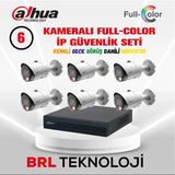 Dahua 6 Kameralı Full Color İp Güvenlik Kamera Seti