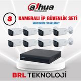 Dahua 8 Kameralı 4 Mp Motorize Ip Güvenlik Kamera Seti - Beyaz