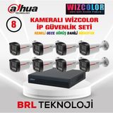 Dahua 8 Kameralı 4 Mp Wiz Color Dahili Mikrofonlu Ip Güvenlik Kamera Seti - Beyaz