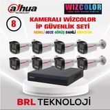 Dahua 8 Kameralı 4 Mp Wiz Color Dahili Mikrofonlu İp Güvenlik Kamera Seti
