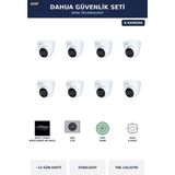 Dahua 8 Kameralı 4mp Güvenlik Kamera Seti 4mp Ip Poe Starlight Dome Iç Mekan 2tb ~13 Gün Kayıt