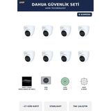 Dahua 8 Kameralı 4mp Güvenlik Kamera Seti 4mp Ip Poe Starlight Dome Iç Mekan 4tb ~27 Gün Kayıt