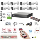 Dahua 8 Kameralı Dahili Mikrofonlu 7/24 Renkli Görüşlü Güvenlik Kamerası