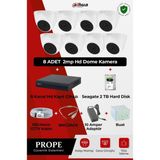 Dahua 8 Kameralı Dome Full HD Güvenlik Sistemi 2MP Gece Görüşlü HD Kamera Seti + 8 Kanal DVR Kayıt Cihazı PG-DH8C00001HD-D08ST - Beyaz
