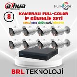 Dahua 8 Kameralı Full Color İp Güvenlik Kamera Seti