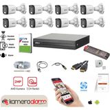 Dahua 8 Kameralı Gece Gündüz Renkli Görüşlü AHD Güvenlik Kamerası - 1 Tb HDD