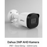 Dahua DH-HAC-B1A21P-U 2mp 3.6mm Ahd Bullet Güvenlik Kamerası | Ir Gece Görüşlü, IP67 Dış Mekan