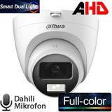 Dahua Dome AHD Kamera 1080P Smart Dual Led Full Color Mikrofonlu Sesli HDCVI HAC-T1A21P-U-IL-A 2MP