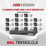 Dahua Hikvision 14 Kameralı 4 Mp Hybrid Light İp Güvenlik Kamera Seti Ds-2cd1043g2-liuf (dahili Mikrofonlu)