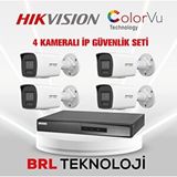 Dahua Hikvision 4 Kameralı 4 Mp Colorvu İp Güvenlik Kamera Seti Ds-2cd1047g2h-liuf (dahili Mikrofonlu)