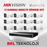 Dahua Hikvision 4 Mp 12 Kameralı Acusense Colorvu 3.0 Aı Ip Güvenlik Kamera Seti DS-2CD1047G3-LIUF (Dahili Mikrofonlu) - yok