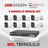 Dahua Hikvision 8 Kameralı 4 Mp Colorvu İp Güvenlik Kamera Seti Ds-2cd1047g2h-liuf (dahili Mikrofonlu)