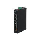 Dahua PFS3106-4ET-60 4 Port 10-100 Mbps PoE 1 Port Uplink 1 Port SFP 60 W Endüstriyel Switch