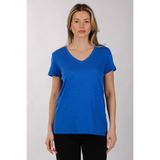 DAIDO Kadın Oversize V Yaka Kısa Kol Minimalist T-shirt